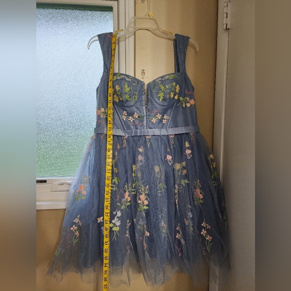 Wchecalino Women's Short Homecoming Dresses 2024 Flower Embroidery Tulle Prom Dr - Picture 2 of 9